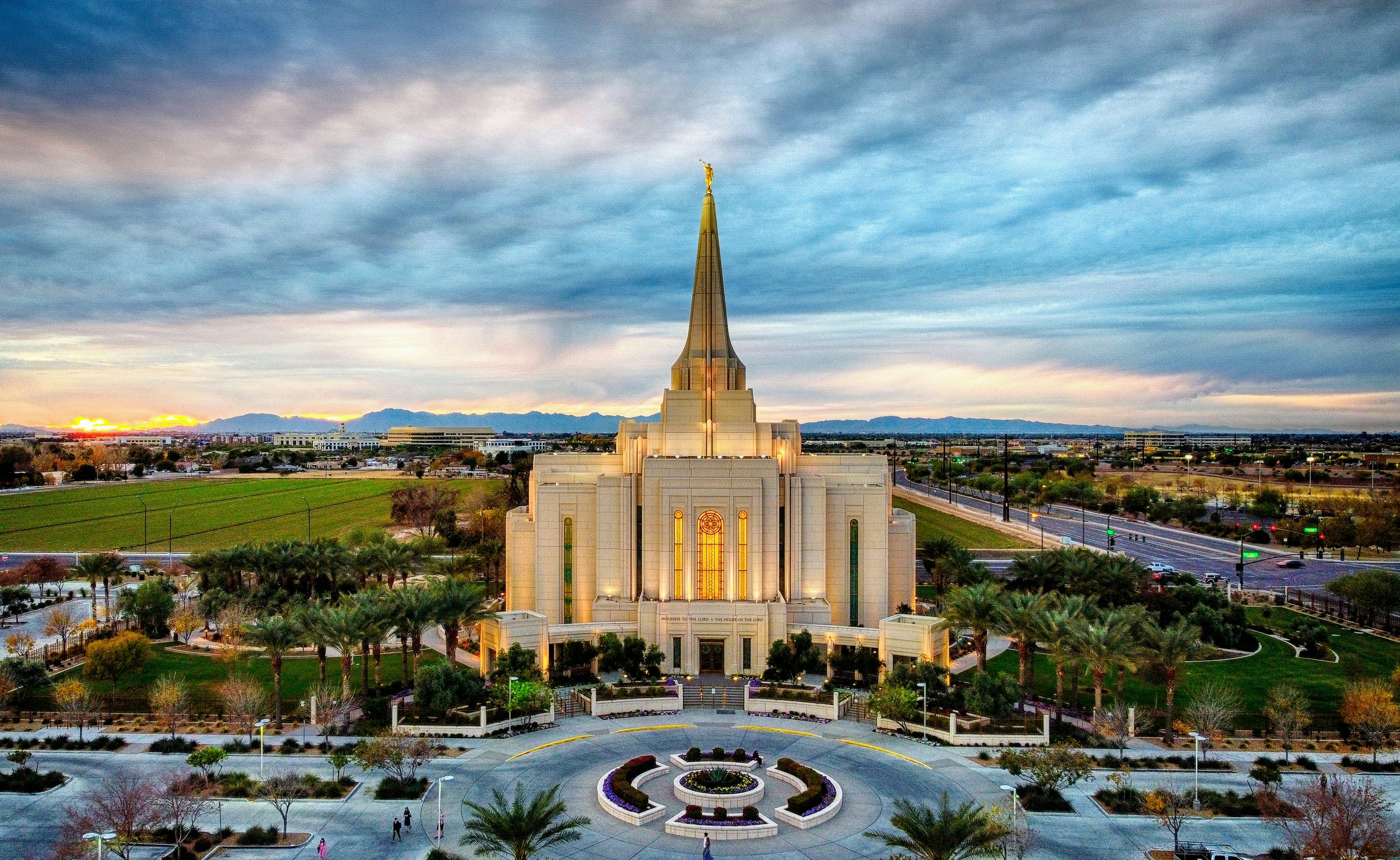 Gilbert Arizona Temple at sunset, Gilbert, Arizona