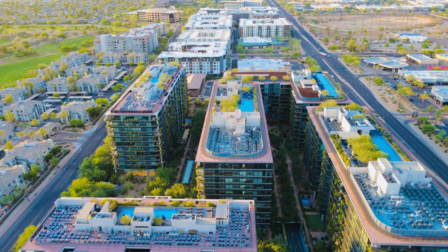 Scottsdale aerial at sunset